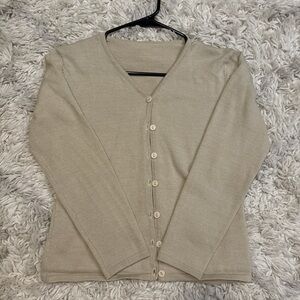 Tan Women's Cardigan Sweater
